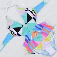Для женщин Push Up печати Купальники Печатные Одна деталь Купальник Cut Out Монокини повязки ванный комплект Maillot De Bain
