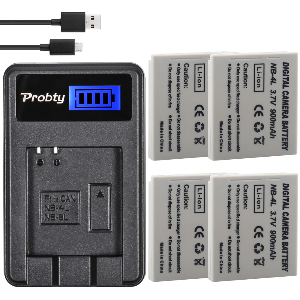 Зарядное устройство Probty NB 4L 4 шт для зарядки аккумуляторов л и USB с ЖК дисплеем