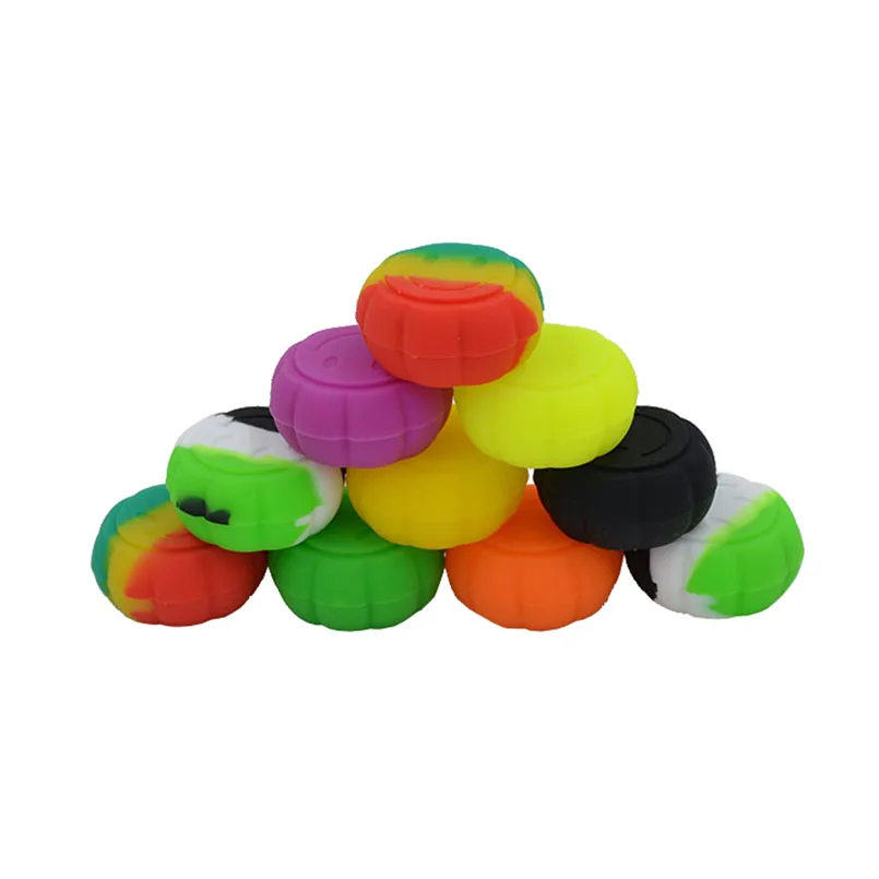 

50pcs 6ml Smile face Pumpkin Silicone Concentrate oil Container and Non stick Wax Oil Cream silicone Jar Dab or Slick oil jars