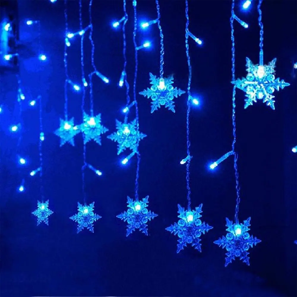 Feimefeiyou Waterproof 3.5M 96 LED Snowflake 8 Modes String Fairy Light for Christmas New Year Festival Wedding Eaves Decoration Feimefeiyou Waterproof 3.5M 96 LED Snowflake 8 Modes String Fairy Light for Christmas New Year Festival Wedding Eaves Decoration