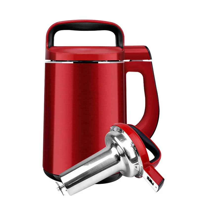 Fashion Red 1.3l 1000w Quick Soybean Milk Machine Multifunctional 304