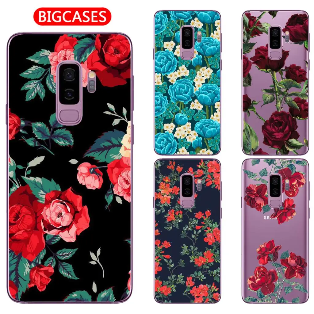 For Samsung Galaxy S9 Plus Case Cover 6.2&quot Soft TPU Silicone Popular Cute Color Flamingo Rose Flower Pattern Painted Phone |