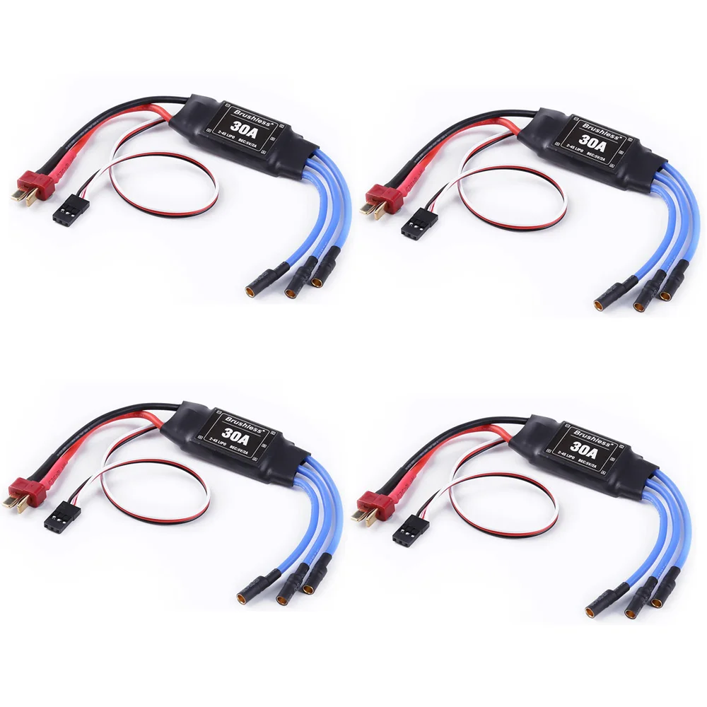 4 шт./лот Rc бесщёточный 30A ESC 2 4S электрический регулятор скорости с 5 В 2A BEC для