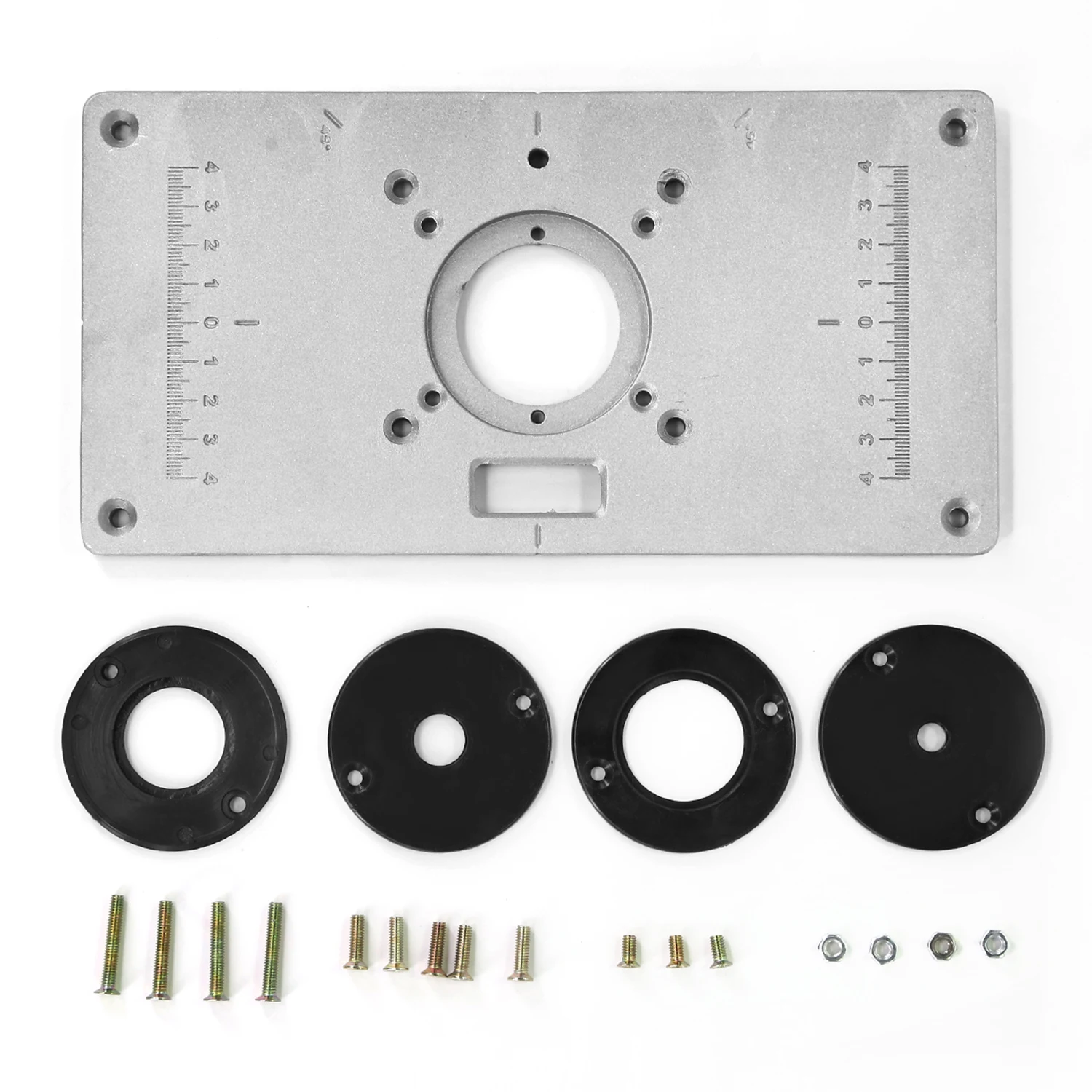

Aluminum Router For Woodworking Table Insert Plate With 4x Rings 235 X 120 X 8mm