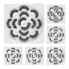 Zwellbe 7 пар/кор. натуральные 3D норковые накладные ресницы длинные толстые Объемные Накладные ресницы наращивание Красота Макияж ресницы Набор инструментов