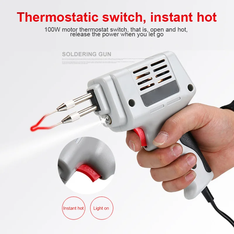 

100W Electric Soldering Iron 10 Pcs Tin Welding Tool Kit Solder Wire with LED DIY Tools CLH@8