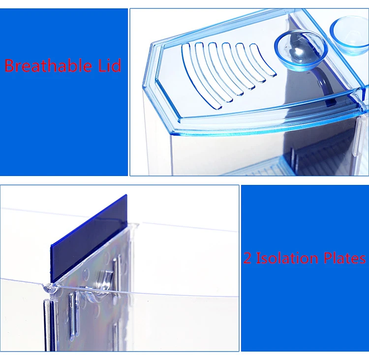Синий акриловый аквариум Бетта мини-инкубатор рыбка для жарки изолированный инкубатор гуппи рыба рептилия клетка черепаха дом
