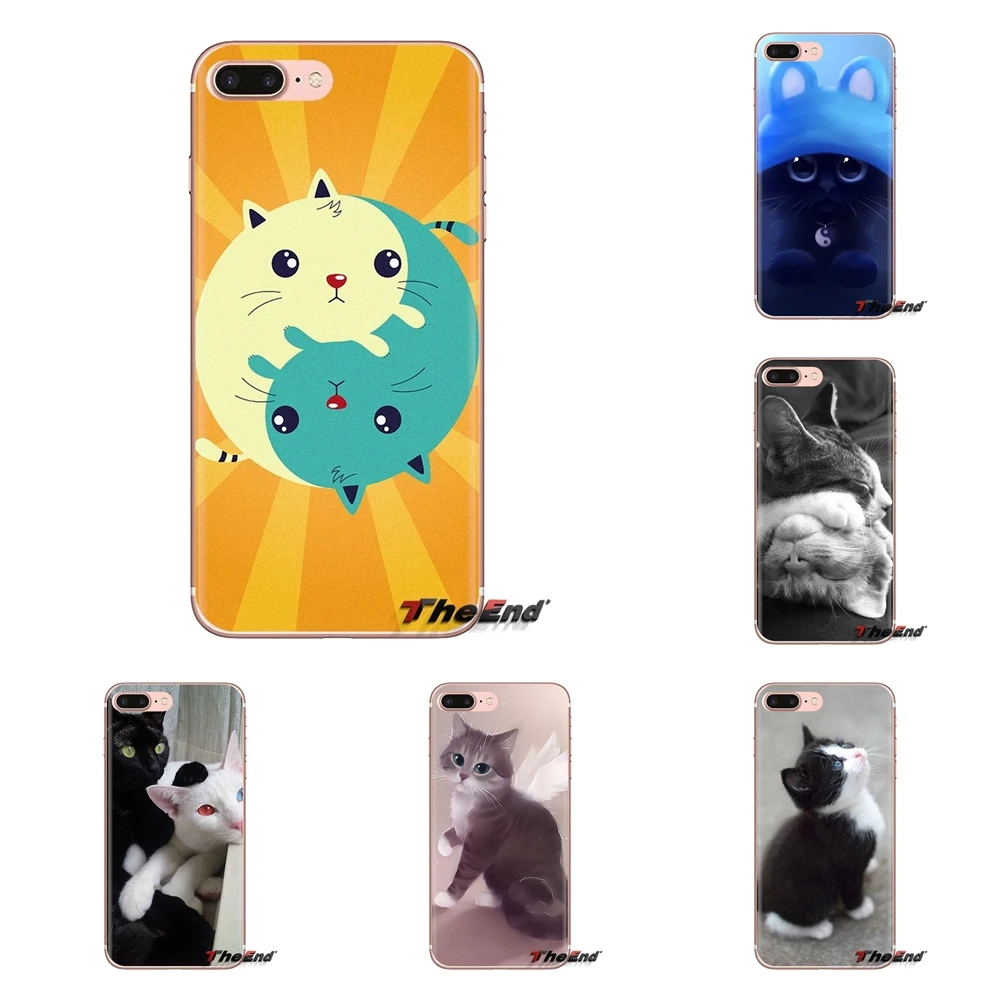 

For Samsung Galaxy S3 S4 S5 Mini S6 S7 Edge S8 S9 S10 Plus Note 3 4 5 8 9 TPU Transparent Shell Covers Best Yin And yang the cat