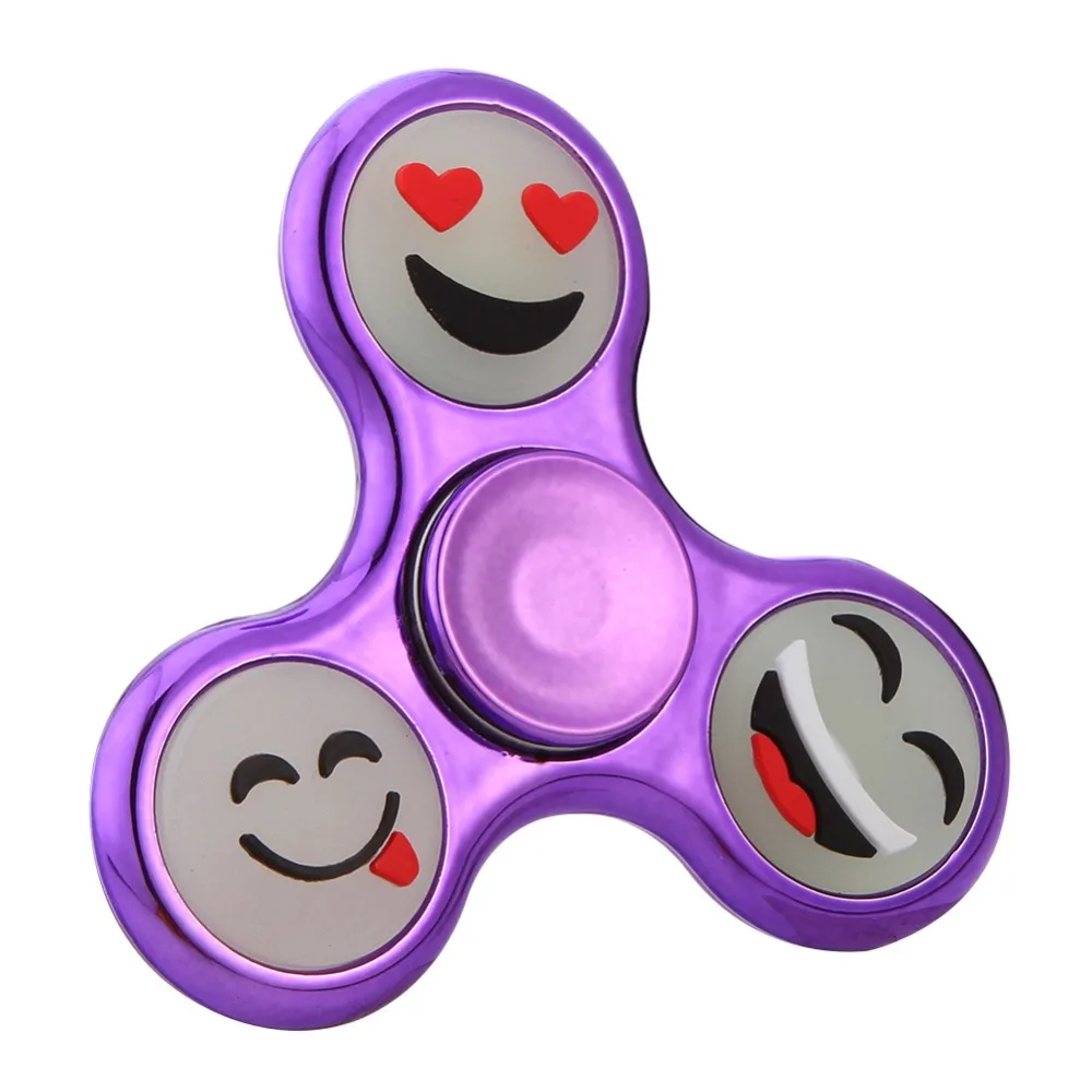 

Luminous Smile Emoji EDC Finger Spinners Plastic Tri- Spinner Finger Glow in the Dark For Autism and ADHD Anti Stress spiner Toy