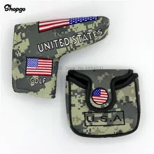 Камуфляжные зеленые клюшки для гольфа, наружные водонепроницаемые лопасти/молоток с флагом США, головные уборы для гольфа для мужчин и женщин