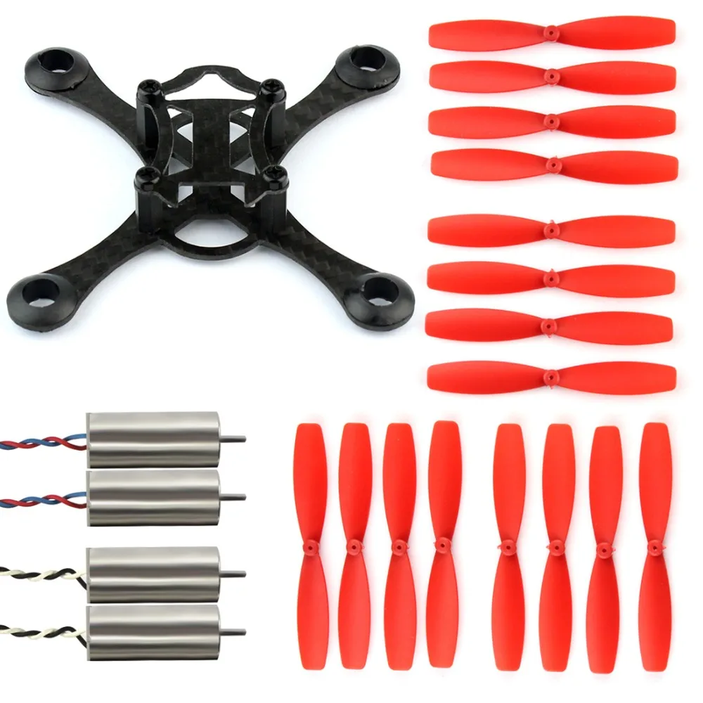 

FPV Racer Drone Parts 100mm Carbon Fiber Frame Kit + 60mm CW CCW Propeller Props + 1S 3.7V 8520 Brushed Motor