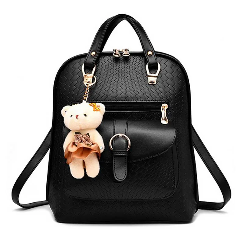 2017 New Casual Girls Backpack PU Leather 8 Colors Fashion Women Backpack School Travel Bag With