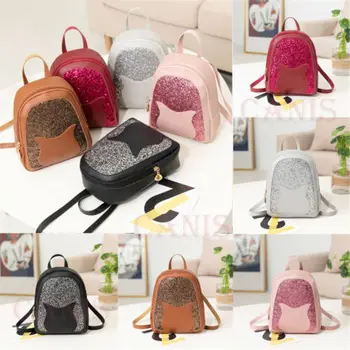 

Fashion Women Backpack High Quality Youth Leather Backpacks For Teenage Girls Female Double-Shoulder Bag Sequin Backpack New