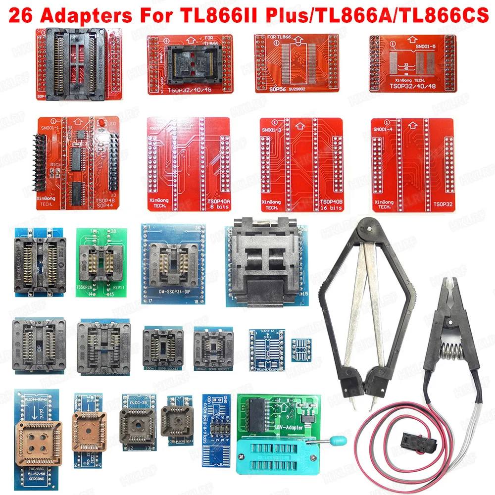 TL866II плюс 26 адаптеров программист розетки для TL866ii Плюс/TL866A/TL866CS с TSO32 TSOP48 SOP44 NAND и