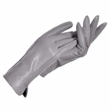 YCFUR Genuine Leather Gloves Women Warm Lady Genuine Sheepskin Gloves Warm Lining Winter Female Gloves Leather