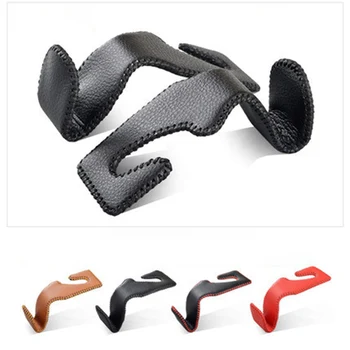

1Pcs Car Headrest Hook Clip Bags Auto Seat Back Organizer Hanger Purse Bag Holder PU Leatther Black Car Accessories