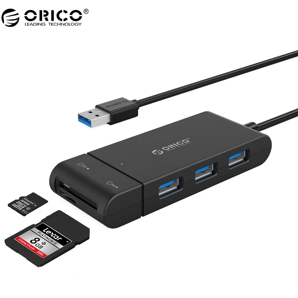ORICO 3 Port USB 3.0 HUB with SD/TF Card Reader Memory Card Reader Adapter Multifunction HUB