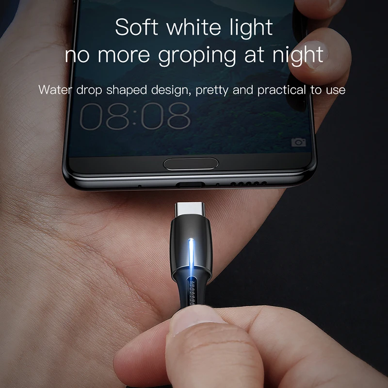 Beli BASEUS Pengisian Cepat USB Tipe C Kabel 5A untuk Huawei Lite Pro USB Pengisian Kabel untuk Huawei P20