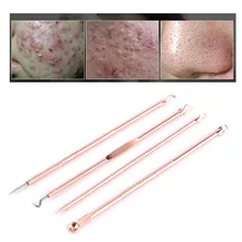 Розовое золото 4 шт./компл. Угри Comedone акне, прыщей, Belmish экстрактор вакуумный инструмент для удаления угрей ложка для Инструменты для ухода за кожей лица