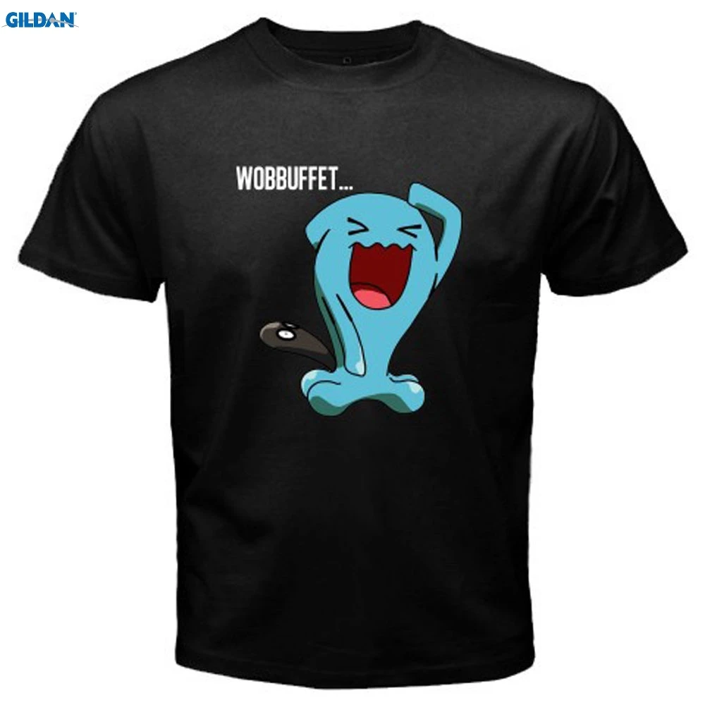 Возьмите Новый стартер * WOBBUFFET Мультфильм Аниме Мужская черная футболка Размер