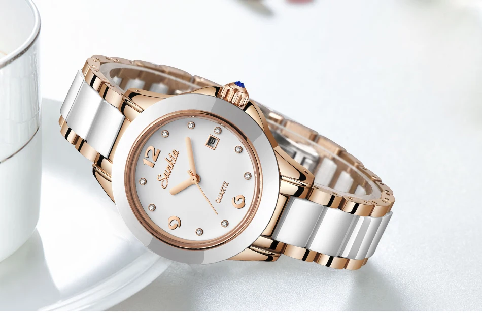SUNKTA новые часы из розового золота Женские Кварцевые Часы Дамские Лидирующий бренд Роскошные женские наручные часы для девушек Подарок для жены Zegarek Damski