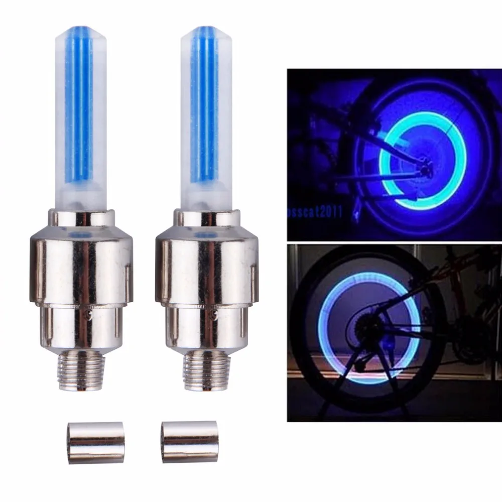 

2pcs/1 Pair LED Bicycle Wheel spokes light without battery Mountain Road Bike Tyre Tire Valve Cap light BL0157 Wholesale