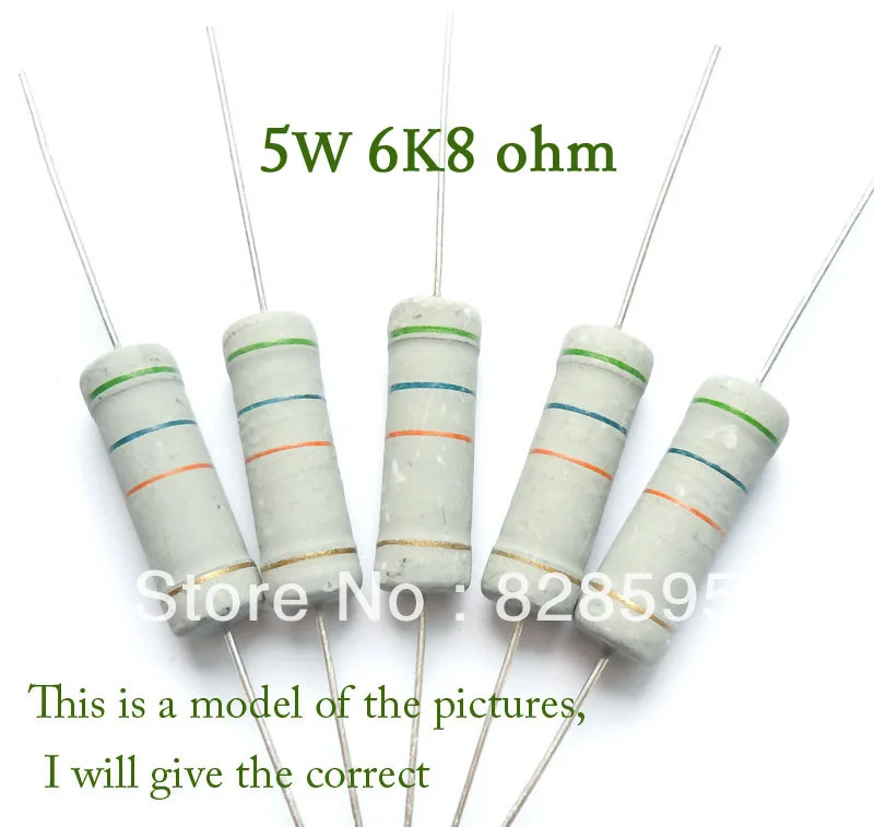 5w 6.8k ohm 6k8 ohm 6800 ohm 100 Original New Fixed Resistor Metal