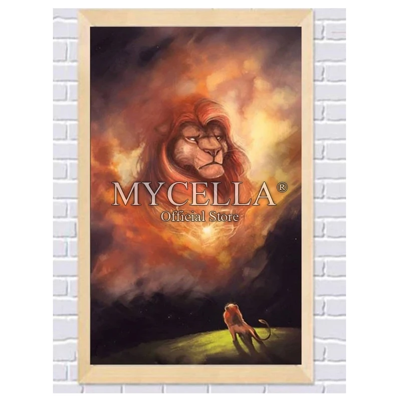 Набор для алмазной живописи 5D с изображением животных Король Лев Simba Mufasa Алмазная