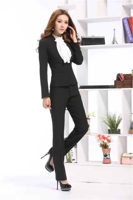 new elegant business women work wear suits coat pants professional plus size career suits