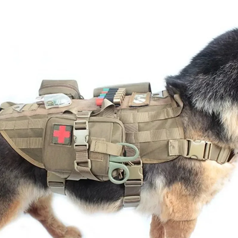 Куртка для собак MEGE с чехлом первой помощи MOLLE EMT тактический тренировочный жилет