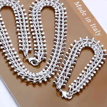 

S042 925 Hot Selling silver jewelry set, fashion jewelry set Fish Bone Necklace Bracelet Jewelry set