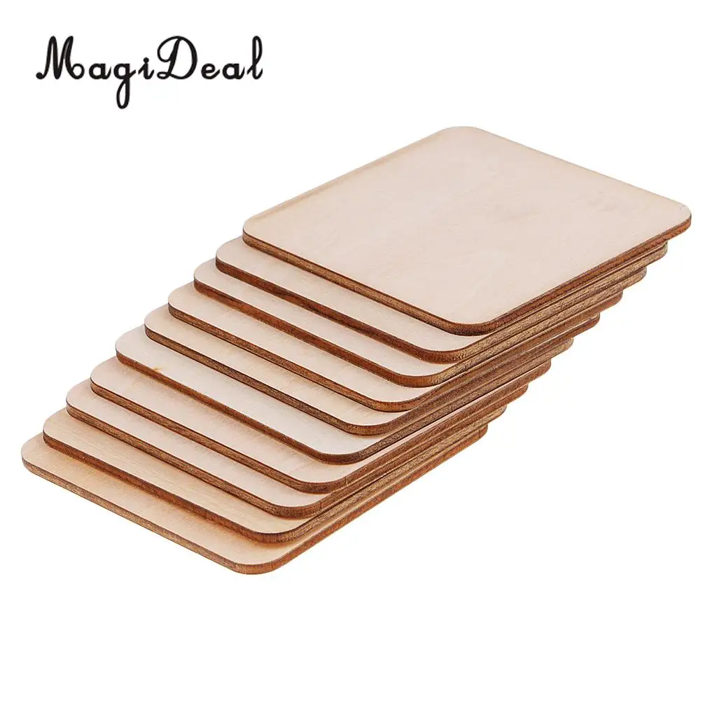 50mm 80mm 120mm Wooden Square MDF Unfinished Wood Pieces Blank Plaque for DIY Craft Pyrography Embellishments