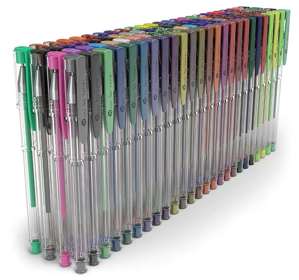 100 Piece Gel Pen Set with Case