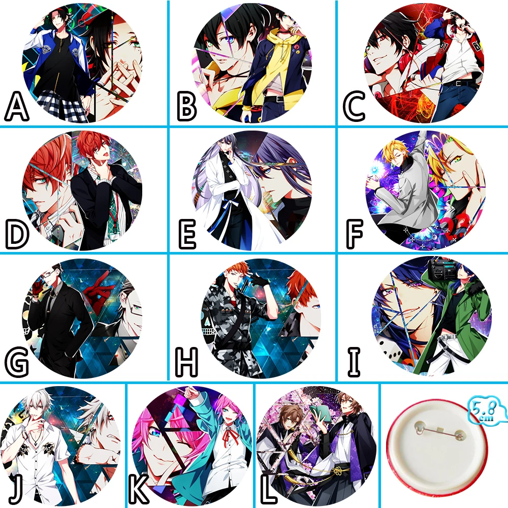 

OHCOMICS 12Pcs/set Hypnosis Mic -Division Rap Battle PVC Button Badges Pins Brooch Chestpin Costume Accessory Backpack Decor