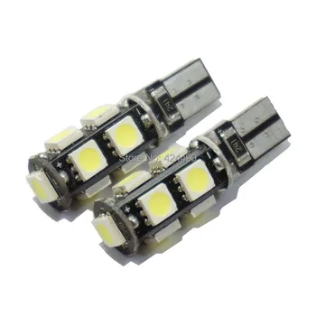 

2pcs/lot T10 9 smd 5050 led Canbus Error Free Car Lights BULB W5W 194 9SMD LIGHT BULBS NO OBC ERROR White/Blue