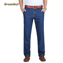 Бренд grounnut 100% чистый хлопок бизнес прямые длинные джинсы мужские летние дизайнерские одежда джинсовые брюки мужские повседневные брюки