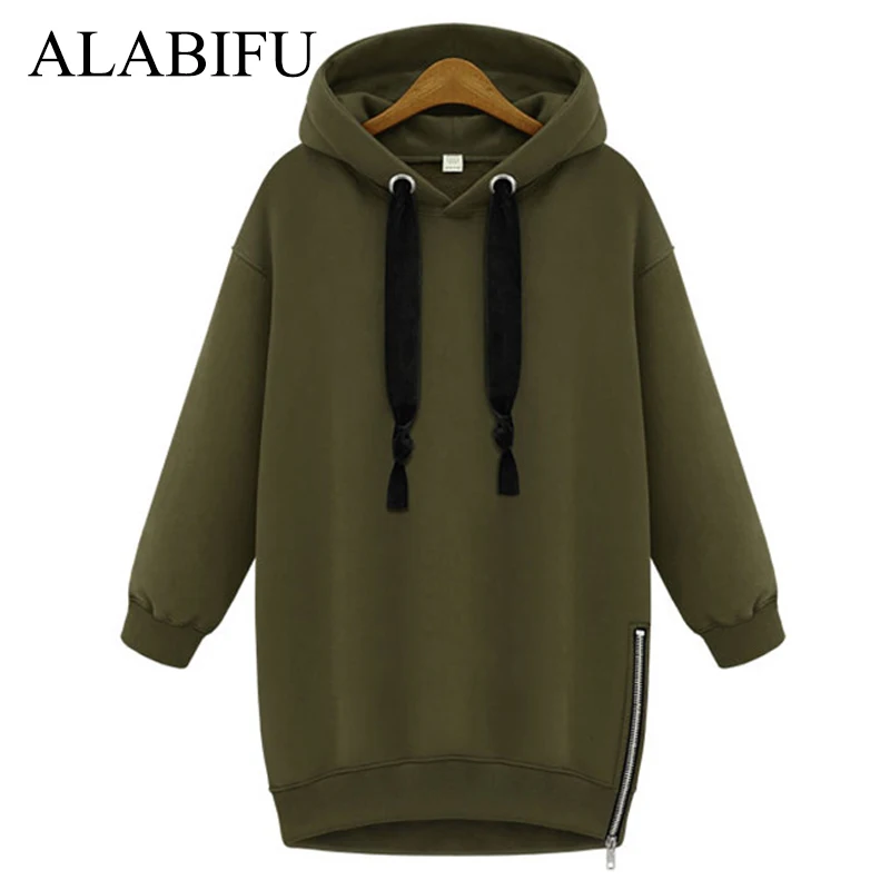 

Autumn Winter Long Sweatshirts Women 2019 BF Hoodies Sweatshirts Casual Zipper Plus Size 5XL Vintage Jacket Coat