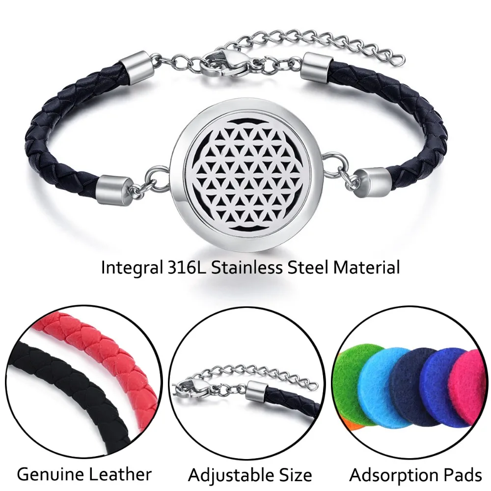 ZP-BD016-0 Essential Oil Leather Oiffuser Bracelet-4