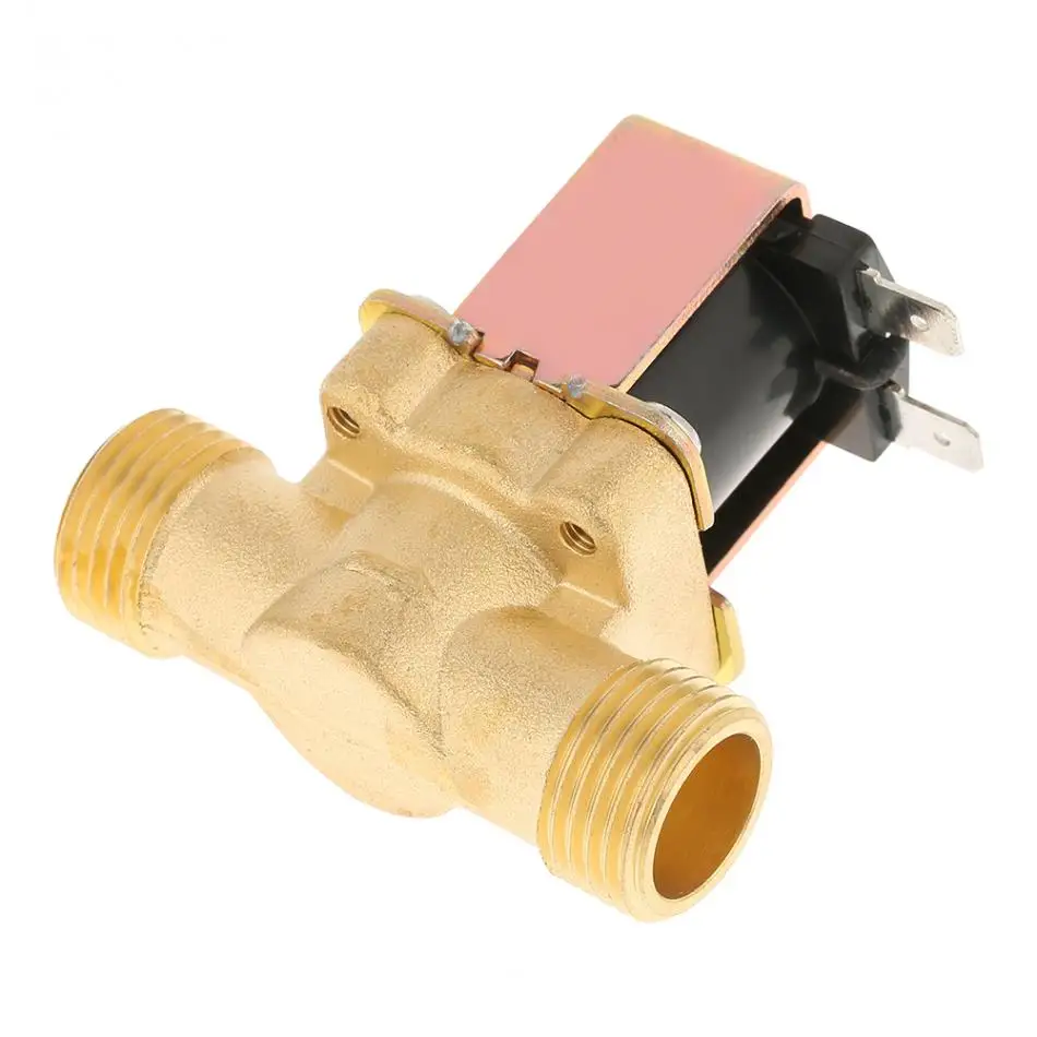 Электромагнитный клапан 1/2 &quotDC 12V нормально закрытый латунный электромагнитный