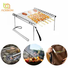 

ACEBON 1PC Portable Stainless Steel BBQ Grill Folding BBQ Grill Mini Pocket BBQ Grill Barbecue Accessories For Home Park Use