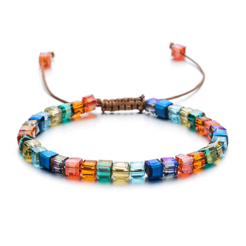 

ZMZY Sparking Mixed Glass Crystal Bracelet Rainbow Style Fashion Shinning Charm Bracelets For Women Wedding Jewelry Gift