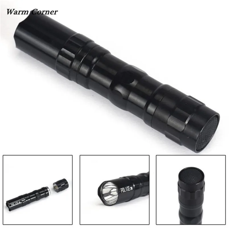 

Warm Corner Hot Sales High Quality 3W Super Bright LED lamp With Clip Clamp AA Flashlight Focus Torch Light Free Shipping #4O26