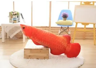 Candice guo креативная плюшевая игрушка смешное моделирование золотой Arowana Золотой Дракон рыба Кукла Мягкие подушки для дивана подарок на день рождения 1 шт - Цвет: Красный