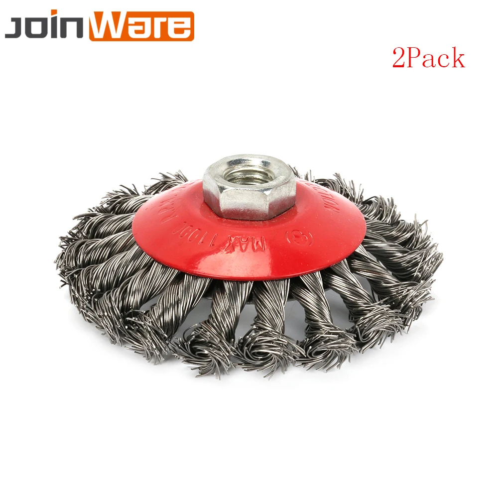1//4/" Shank Drills Grinders 4/" Knotted Carbon Steel Wire Wheel Brushes Set of 5