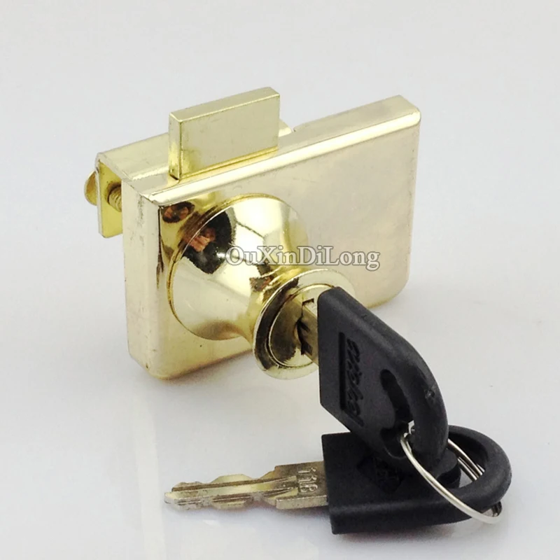 Designed 1Set Gold Double Glass Cabinet Locks Shop...