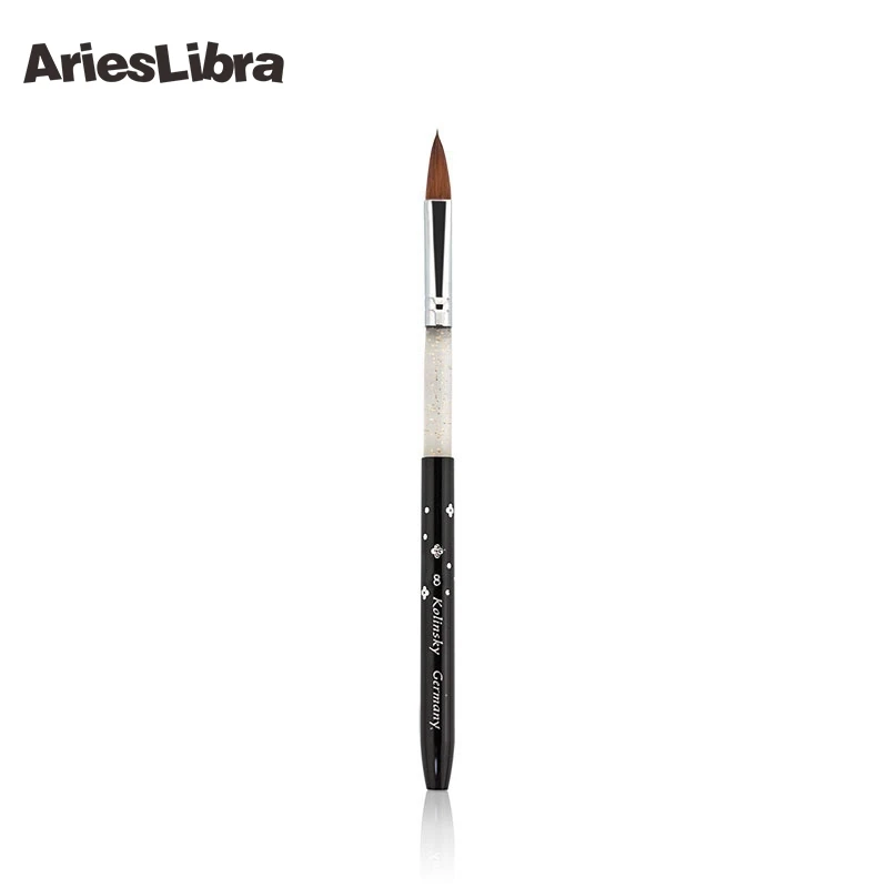 

AriesLibra 8# Black Nail Art Brush 100% Kolinsky Sable Brush Professional Kolinsky Acrylic Nail Brush for Acrylic Brush Nail