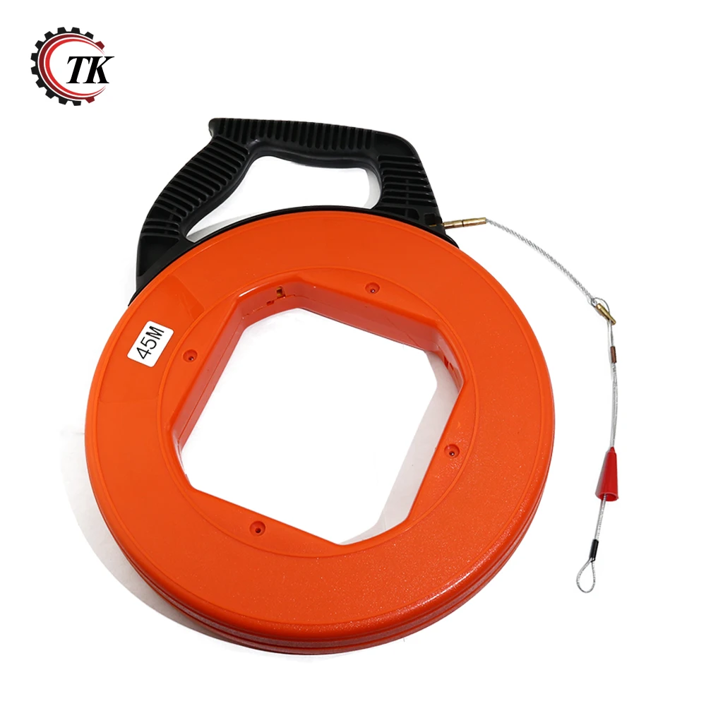 45m(98.4FT) Non conductive Fiberglass Electrical Fish Tape Reel, Great