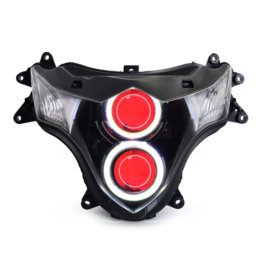 Kt Headlight For Suzuki Gsxr1000 Gsxr1000 20092016 Led Angel Eye Red Demon Eye Motorcycle Hid
