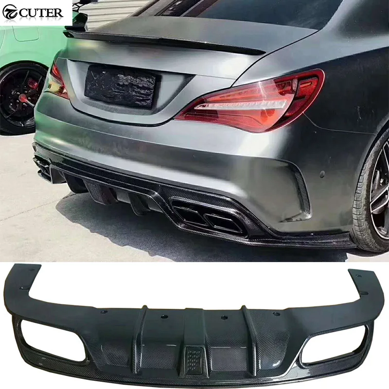 W117 CLA200 CLA45 натуральный бампер из углеродного волокна диффузор губа светодиодный