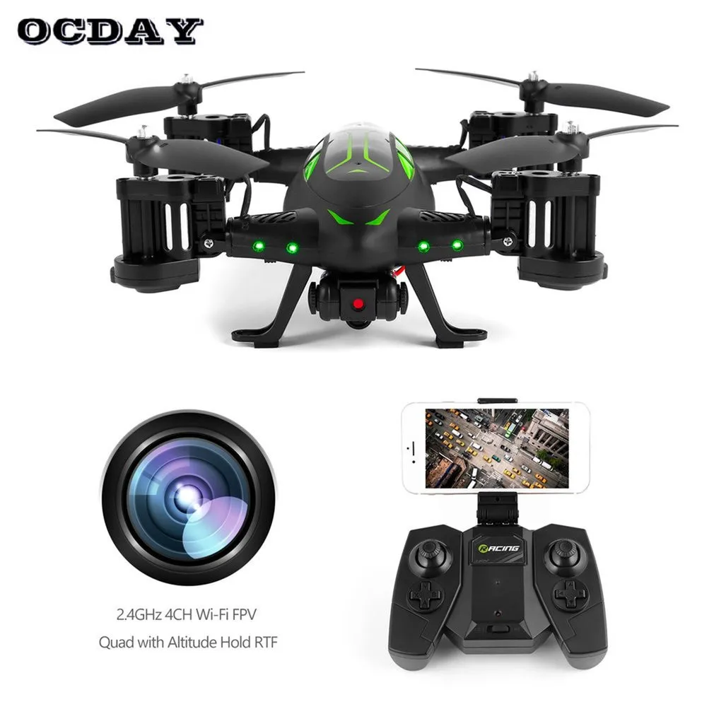 OCDAY Remote Control Drone Air Road Double Model Flying Toy With HD